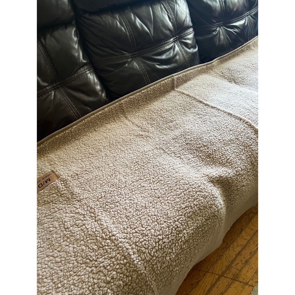 Modie Sofa Faux Shearling Sherpa Furniture Protector Non-Slip Cover‎ Beige Tan